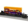 Lionel 2328340 O Gauge Halloween Graffiti Max-Stack Well Car With Container Load -Lionel Sales Store lionel 2328340 o gauge halloween graffiti max stack well car with container load