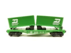 Lionel 6-9133 O Gauge Flatcarwith Van Trailers Burlington Northern BN
